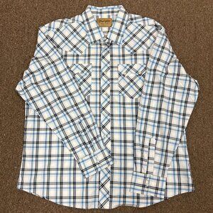 Wrangler Men's Retro® Modern Fit Long Sleeve Snap Shirt - Sky Blue